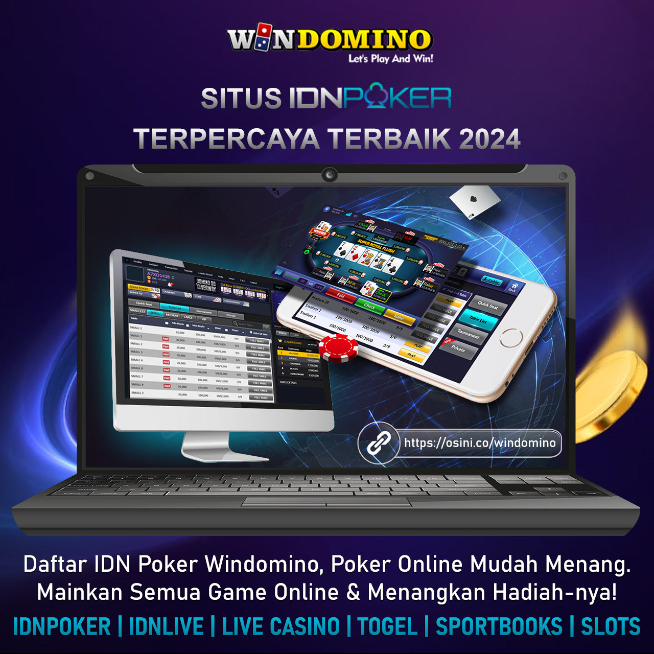 WinDomino Situs IDN Poker Online IDNPlay Terbaik Terpercaya